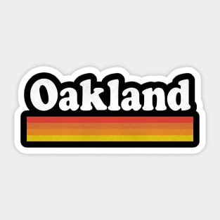 Oakland, California - CA Retro Sunset and Text Sticker